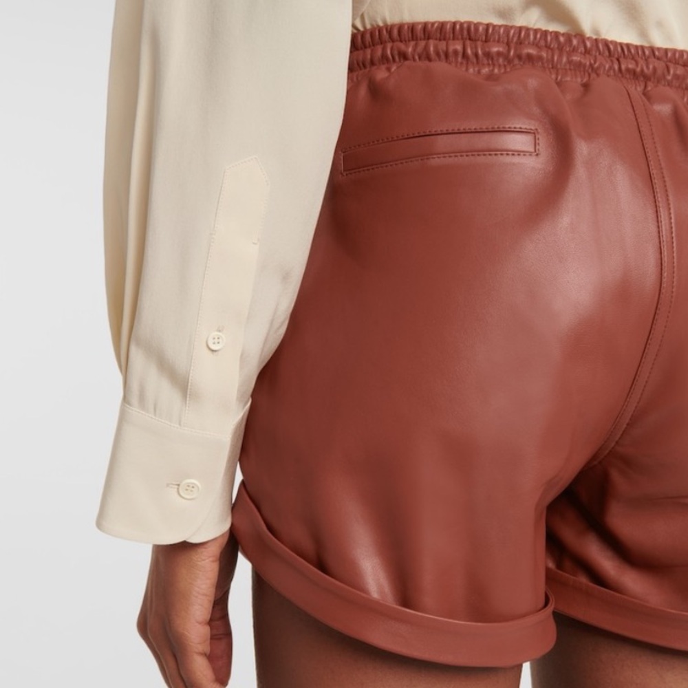 Zeynep Arcay Lamb Skin Leather Shorts - Picture 5 of 9